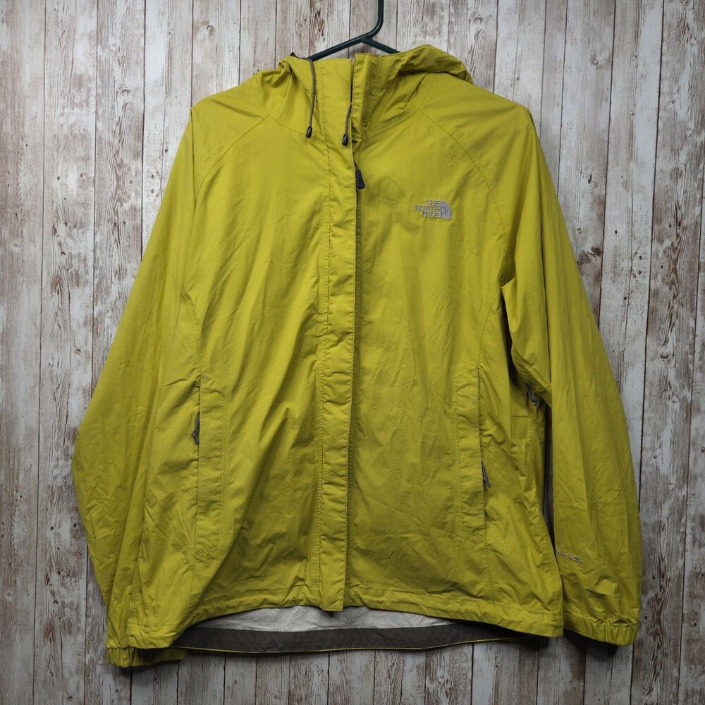The North Face Womens Venture Yellow Rain Jacket Sz L Waterproof DryVent Read